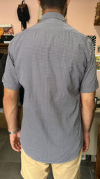 Dark Blue Geometric Print Shirt