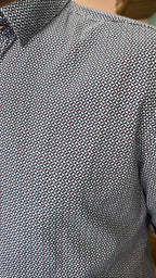 Dark Blue Geometric Print Shirt