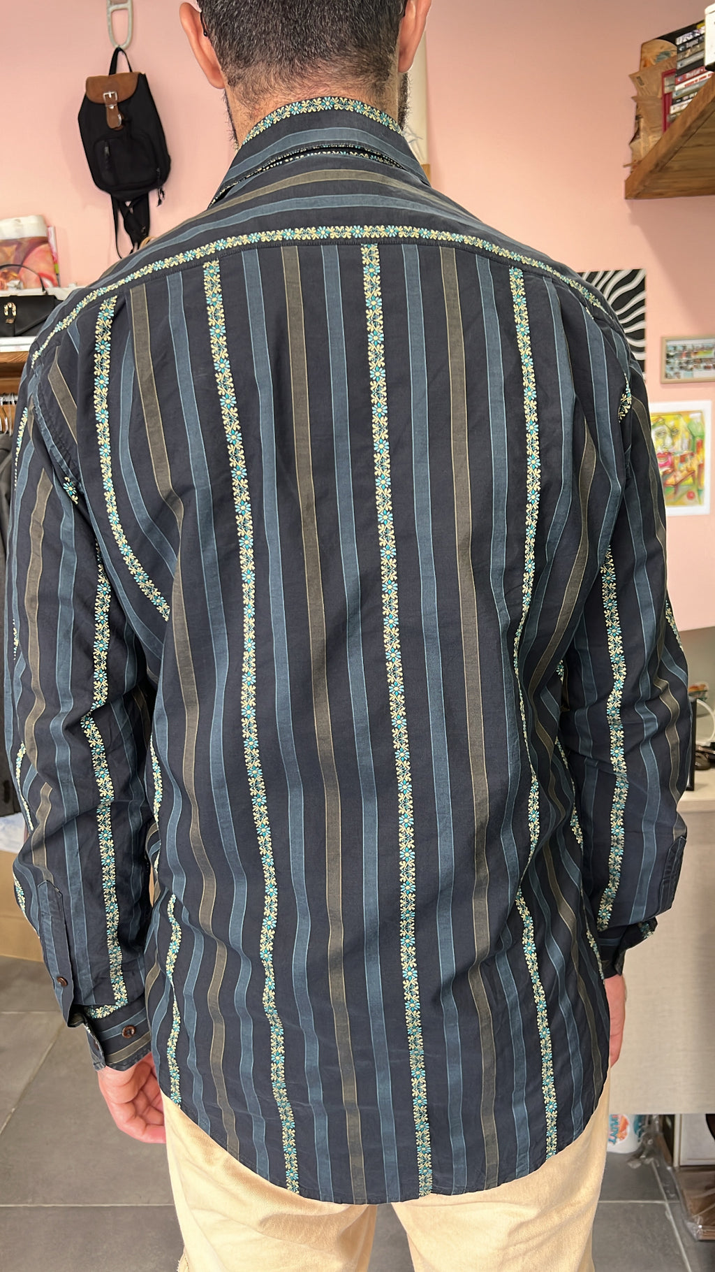 Striped Floral Print Shirt