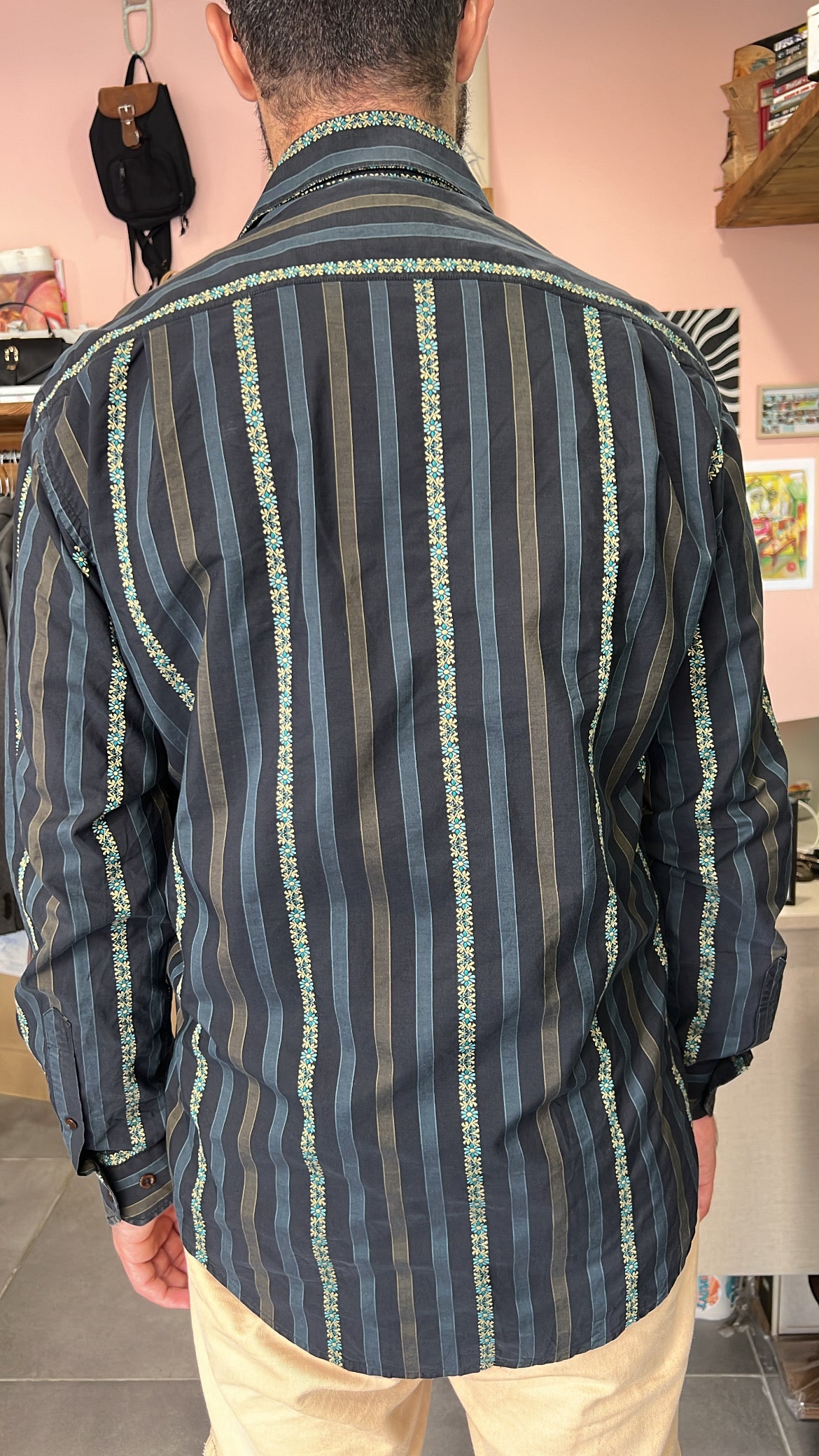 Striped Floral Print Shirt