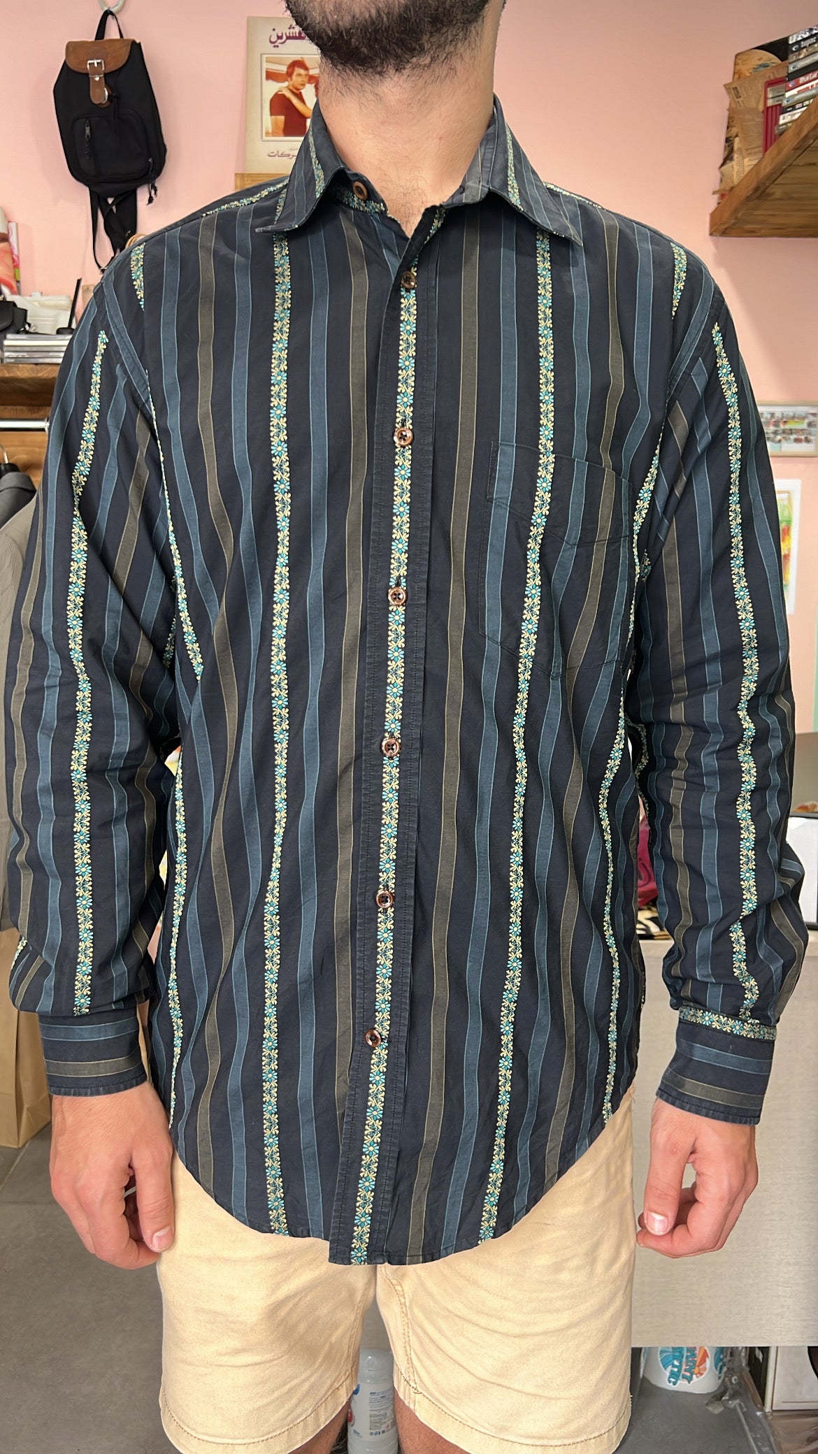 Striped Floral Print Shirt