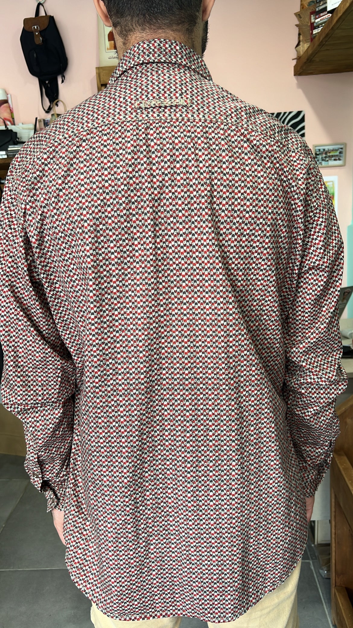 Red & Gray Houndstooth Shirt