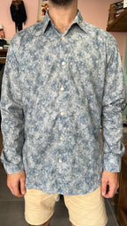 Dusty Blue Floral Print Shirt