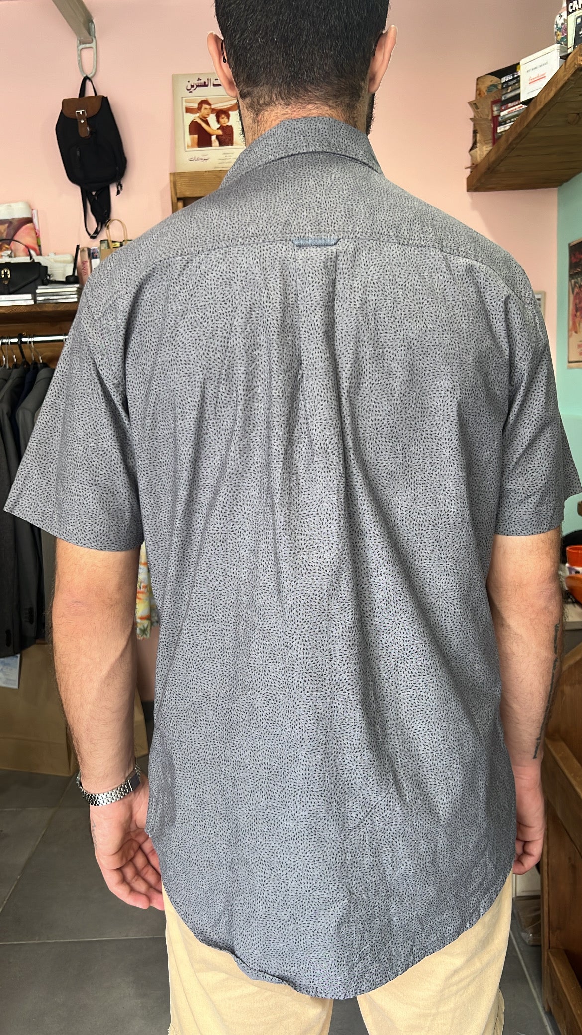 Gray Dotted Print Shirt