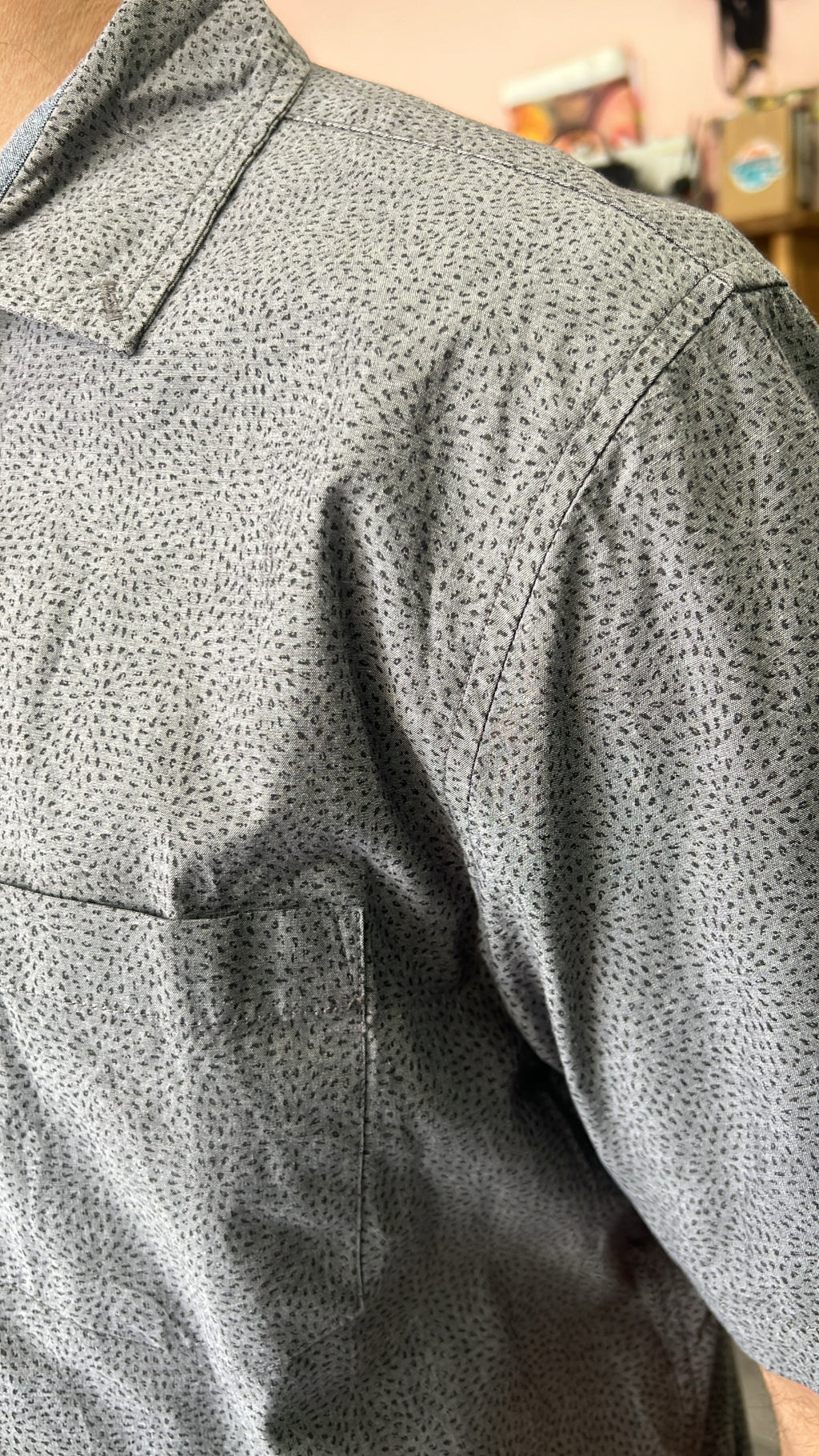 Gray Dotted Print Shirt