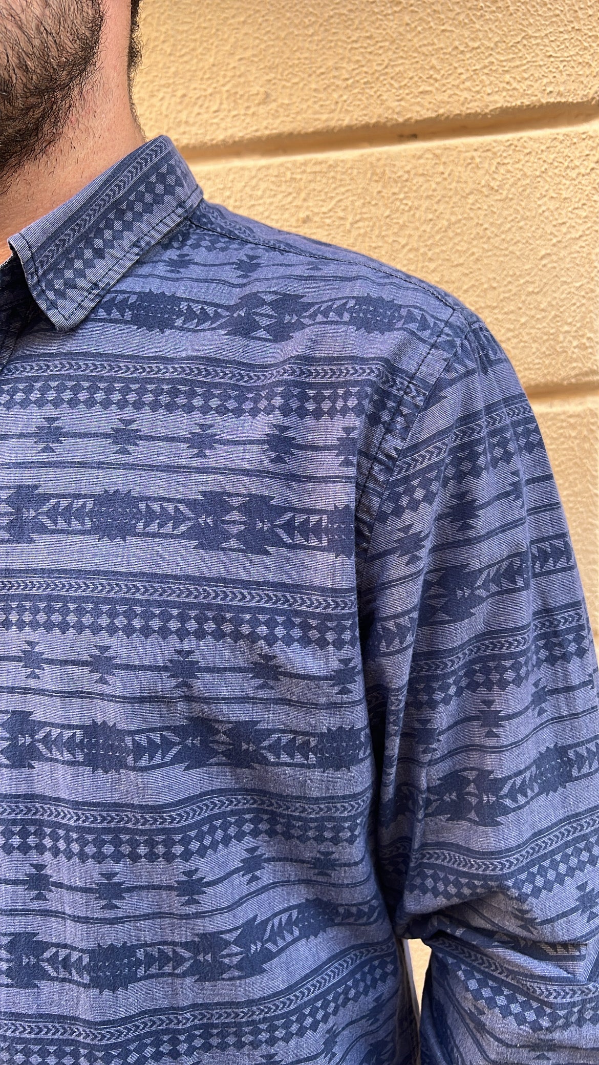 Navy Blue Aztec Print Shirt