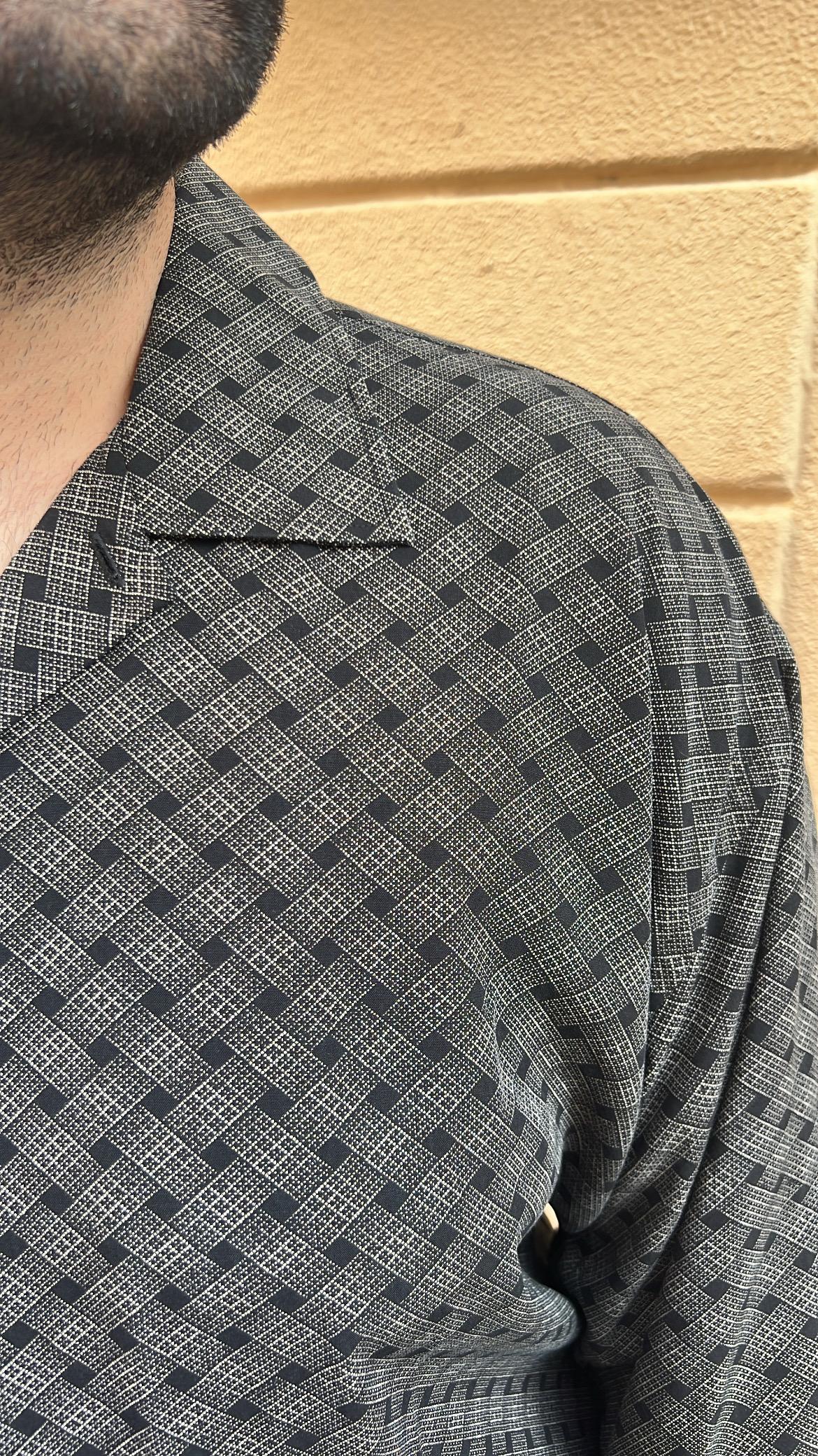 Black & Charcoal Geometric Pattern Shirt