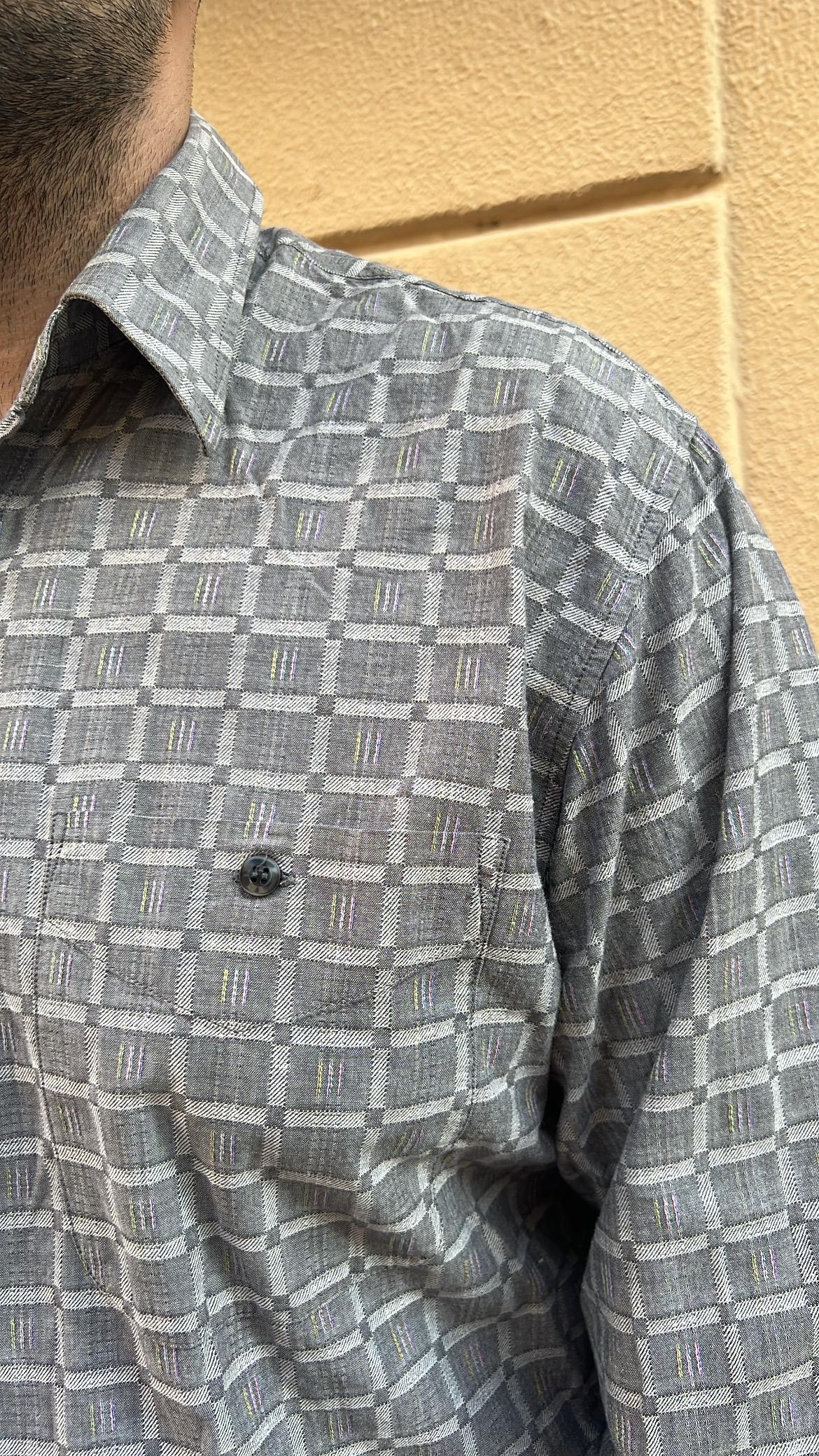 Grey Checked Fabric Shirt
