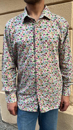 Multi-Color '60s Mod Print Shirt