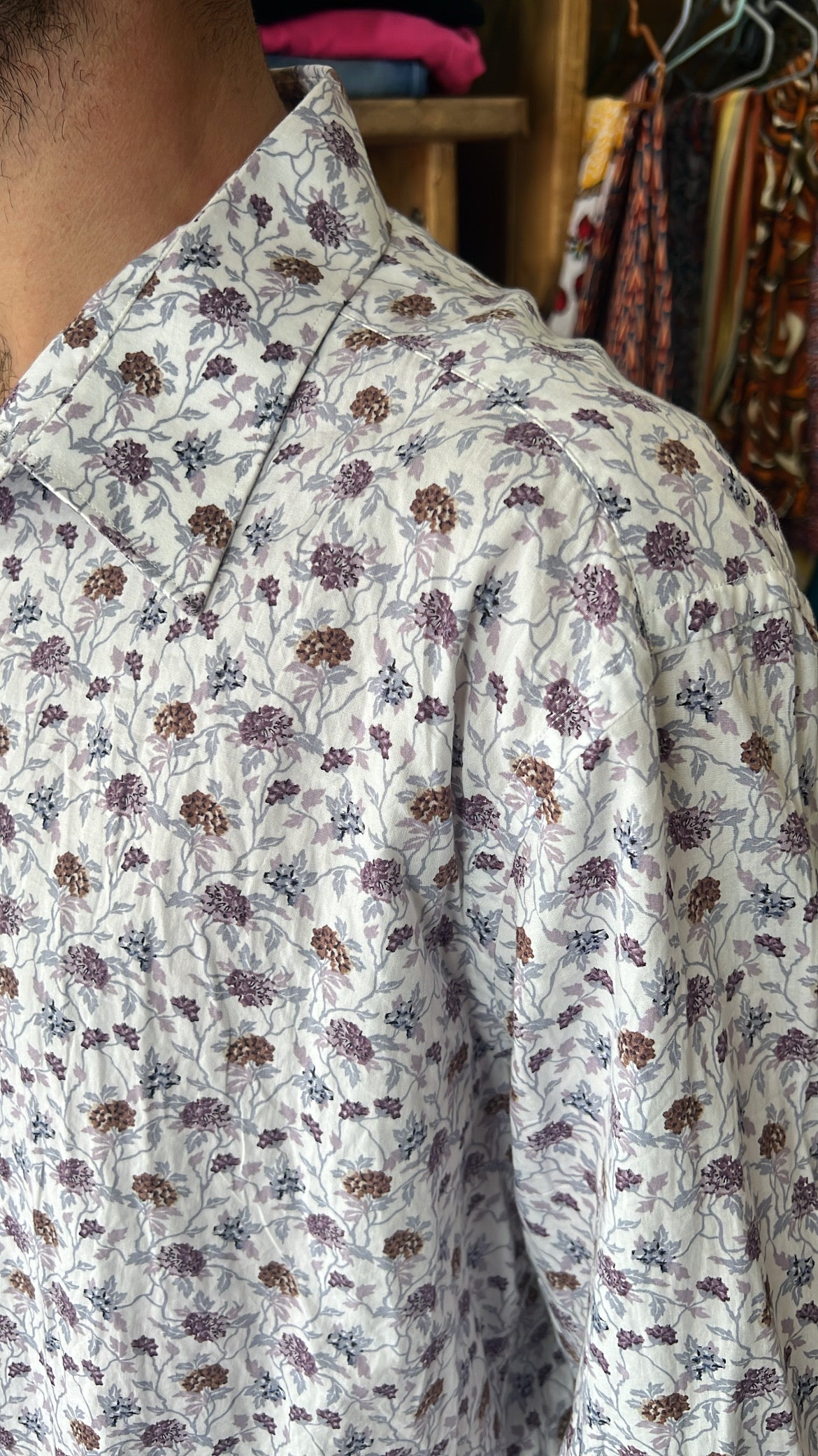 Purple and Brown Micro Floral Shirt