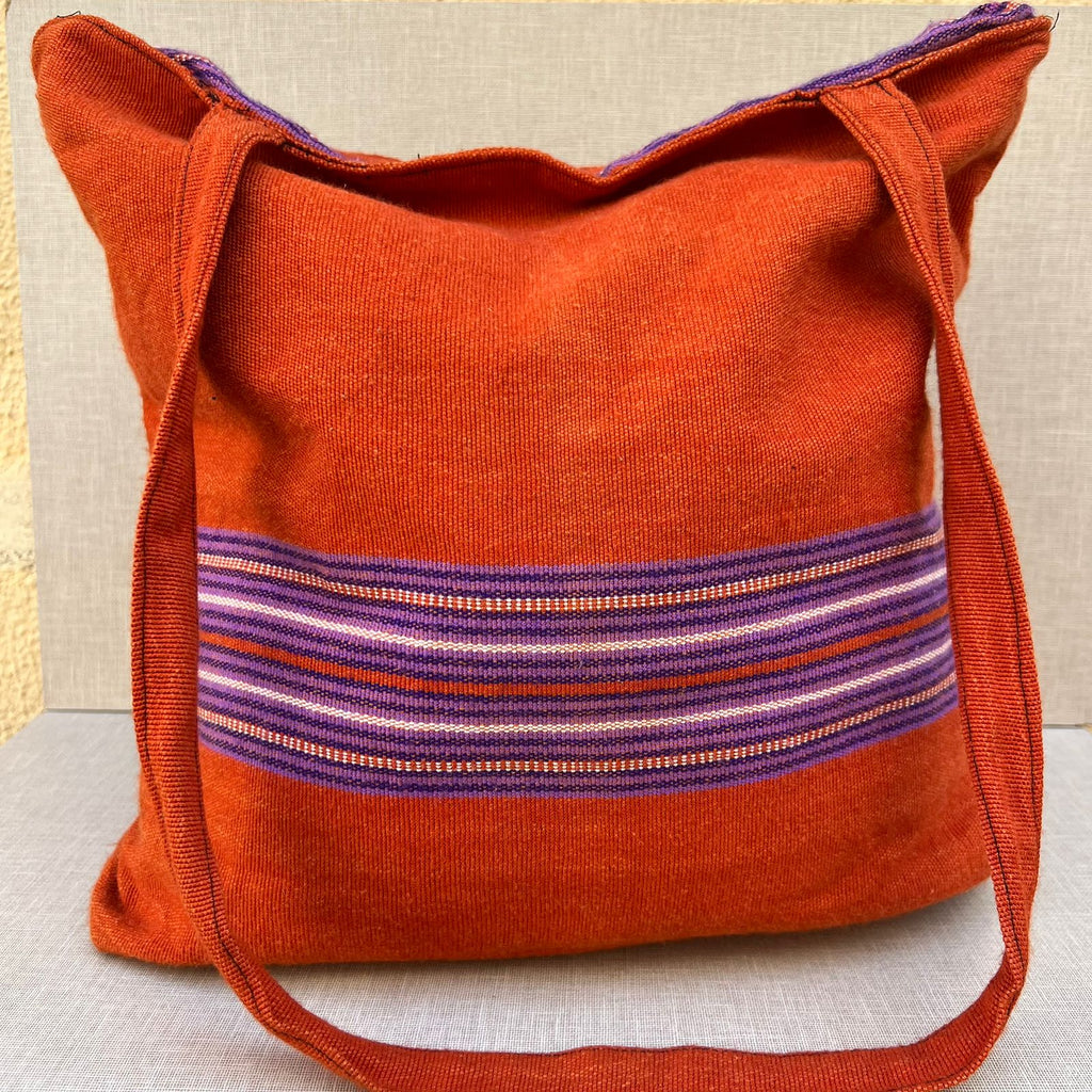 Woven Orange Tote Bag