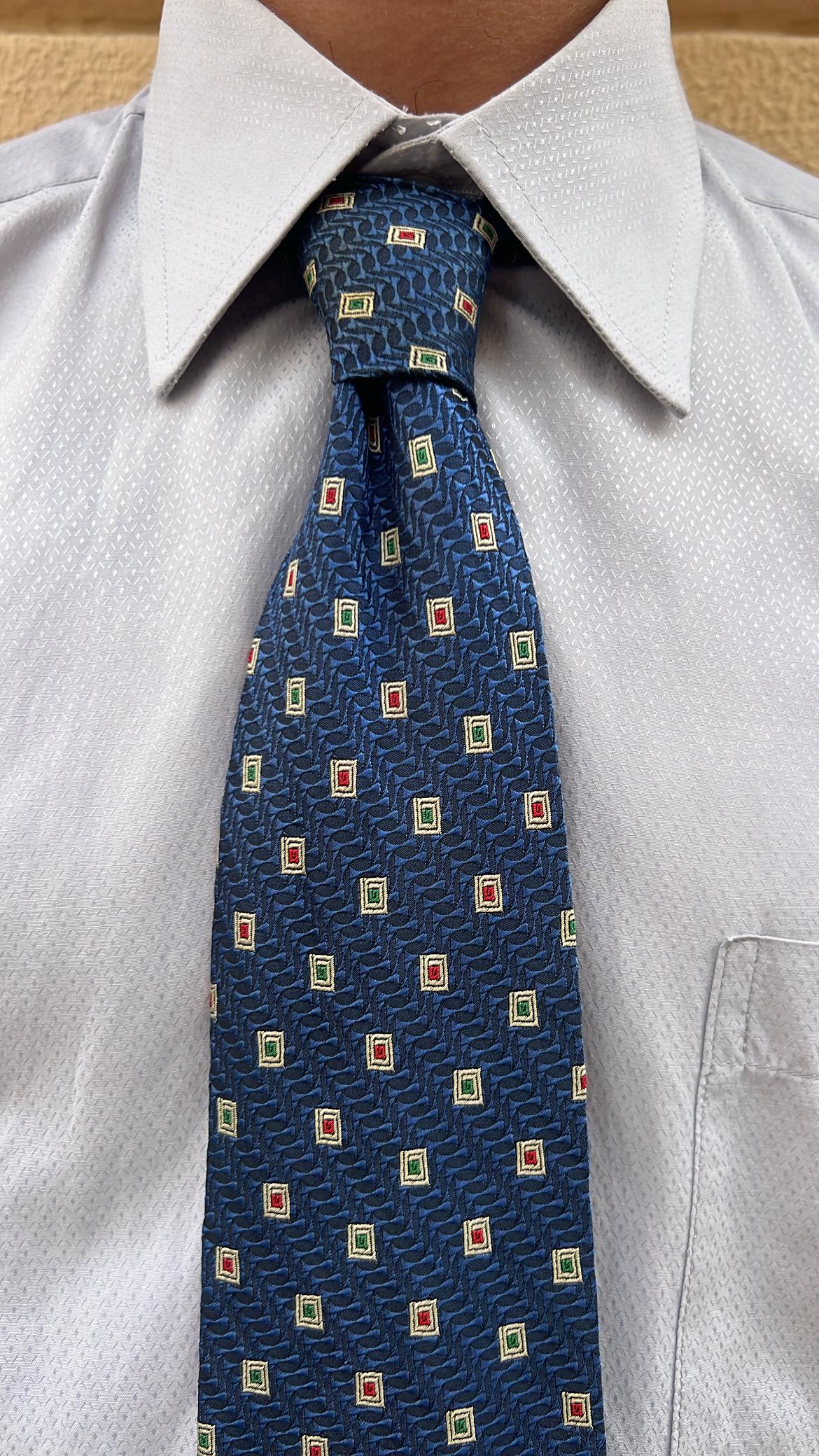 Vintage Blue Textured Tie
