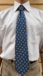 Vintage Blue Textured Tie