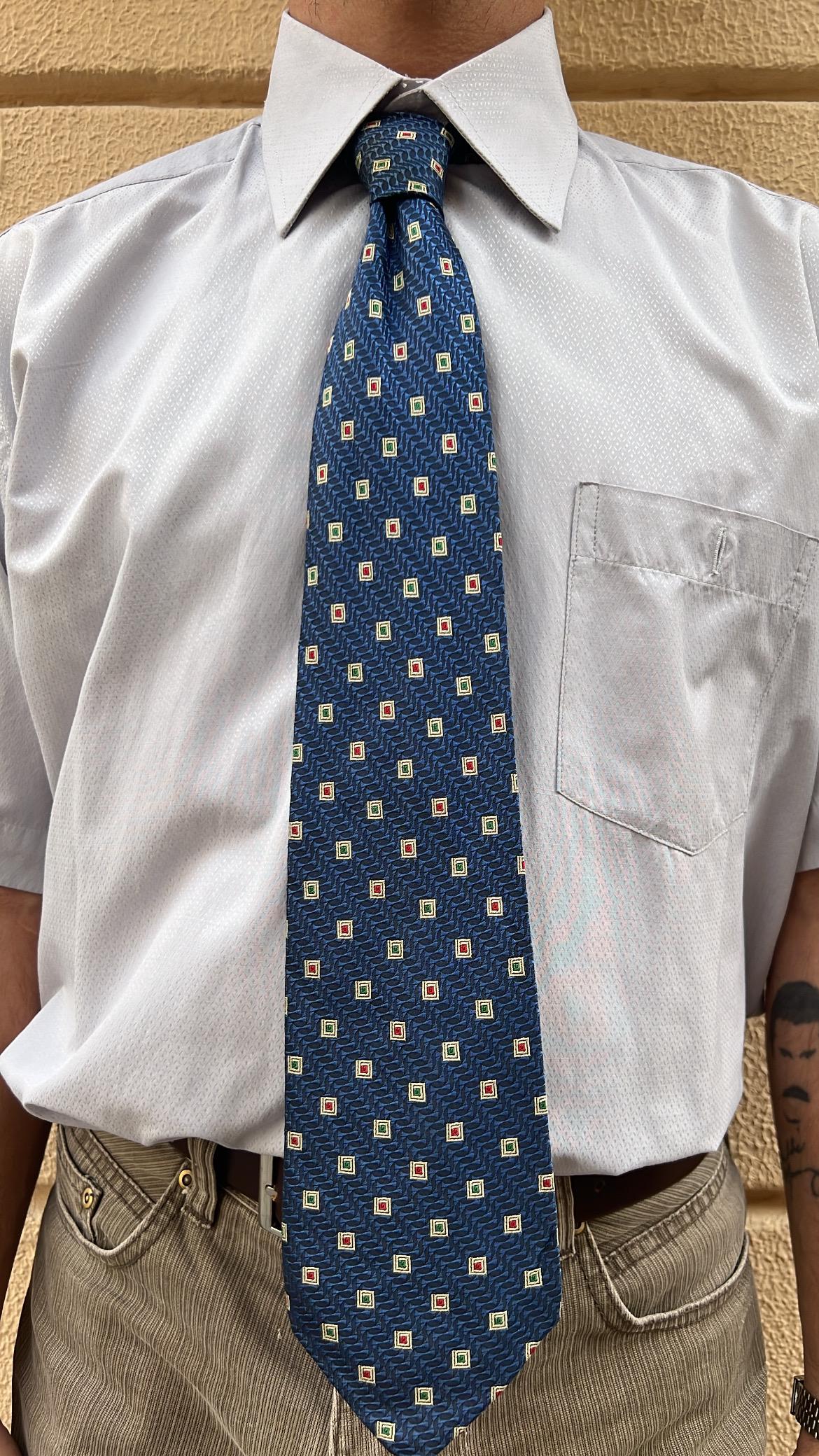 Vintage Blue Textured Tie