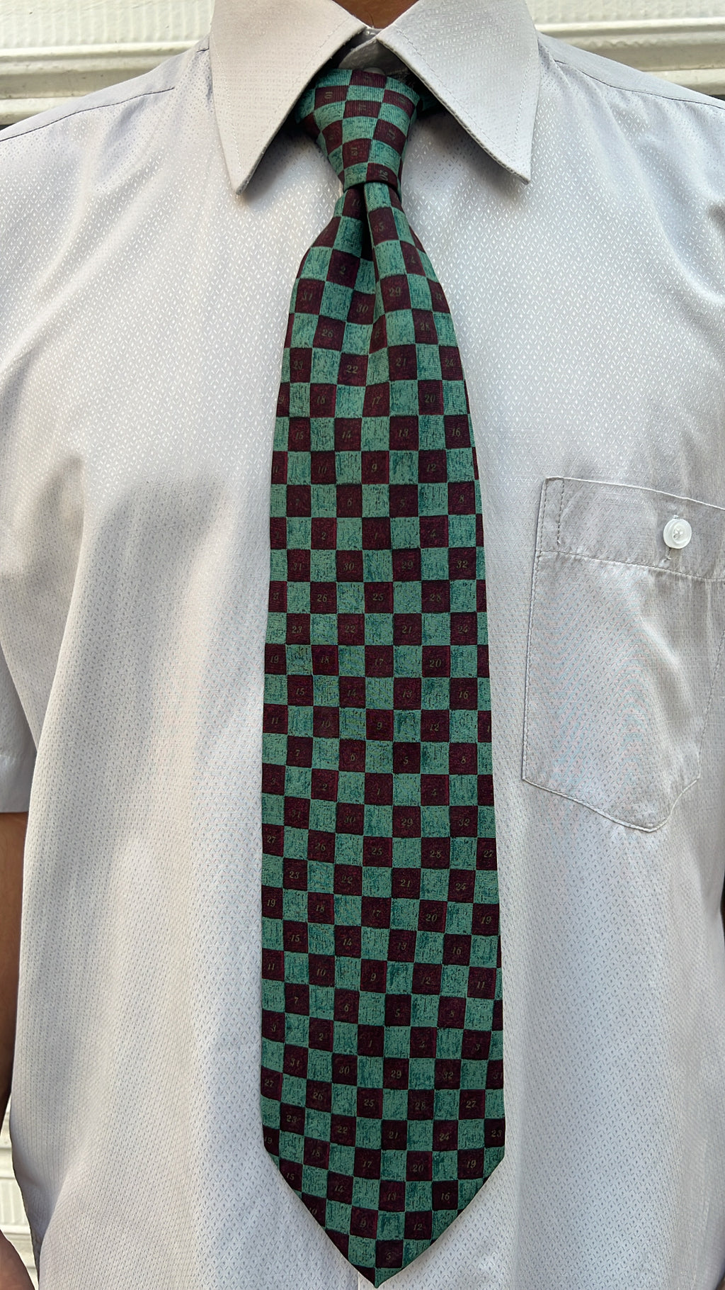 Green Checkered Tie