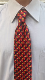 Red Geometric Silk Tie