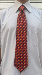 Red Geometric Silk Tie