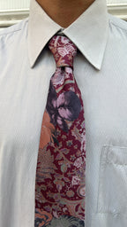 Burgundy Abstract Floral Tie