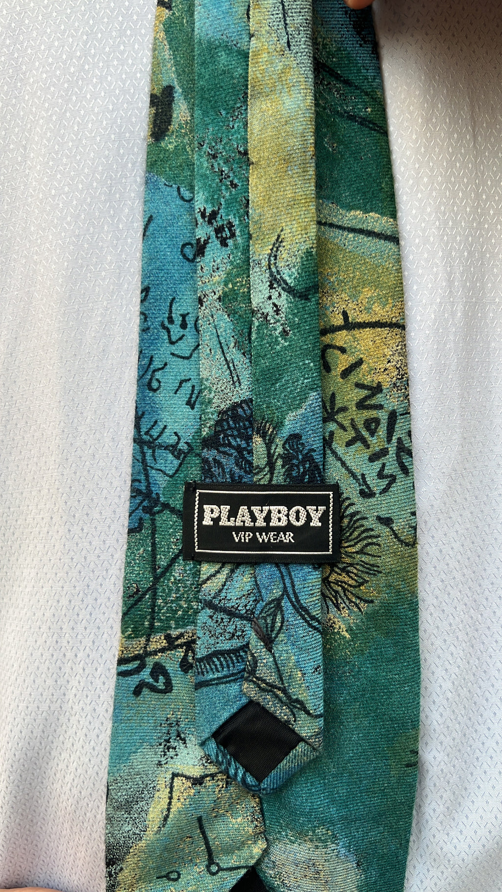 Playboy Abstract Green Tie