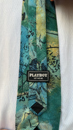 Playboy Abstract Green Tie