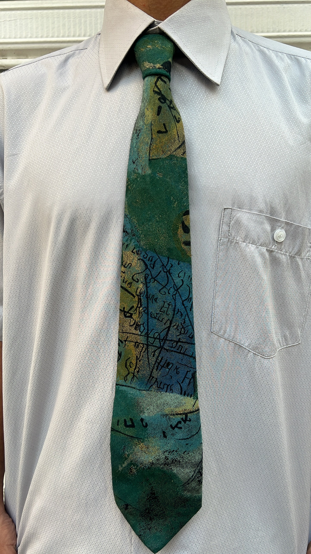 Playboy Abstract Green Tie