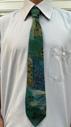 Playboy Abstract Green Tie