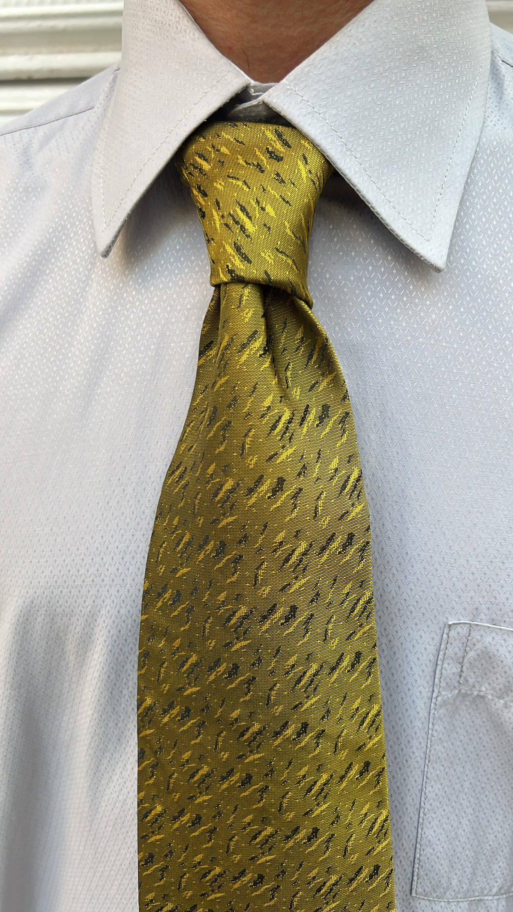 Textured Gold and Black Necktie