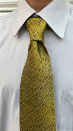 Textured Gold and Black Necktie