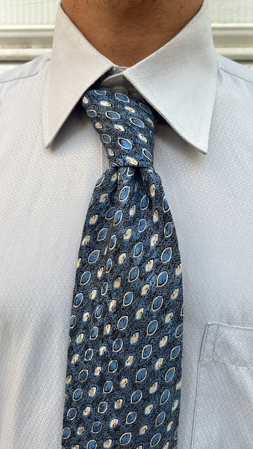 Blue Vintage Patterned Tie