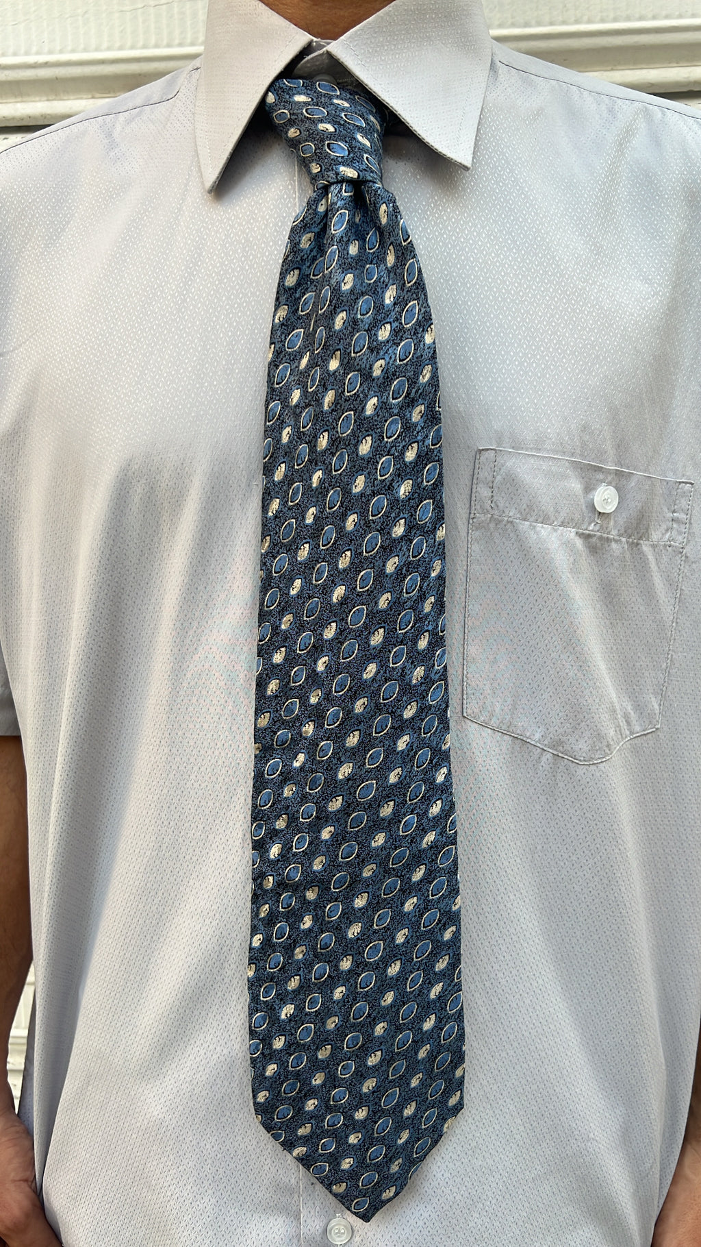 Blue Vintage Patterned Tie