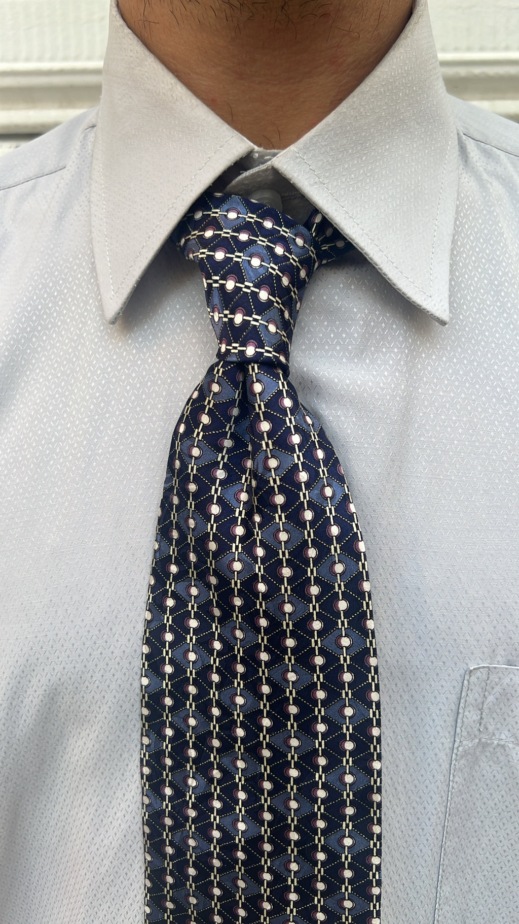Dark Blue Geometric Tie