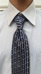 Dark Blue Geometric Tie