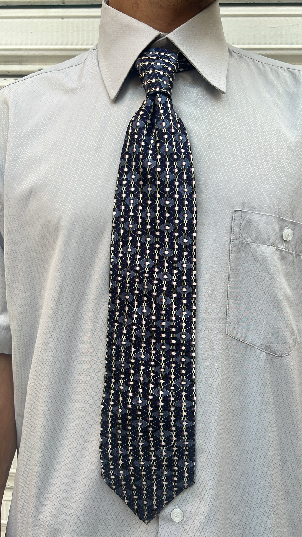 Dark Blue Geometric Tie
