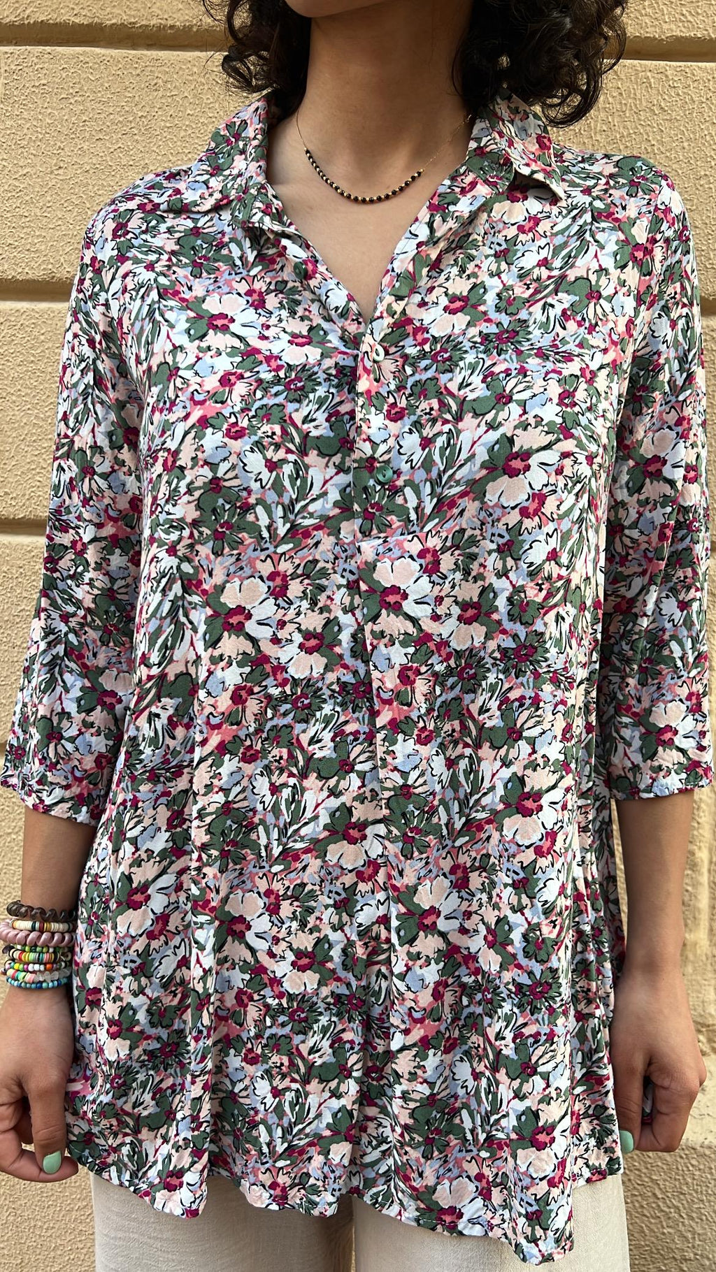 Dusty Pink and Sage Floral Top