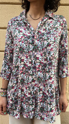 Dusty Pink and Sage Floral Top