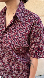 Burgundy Patterned Shirt