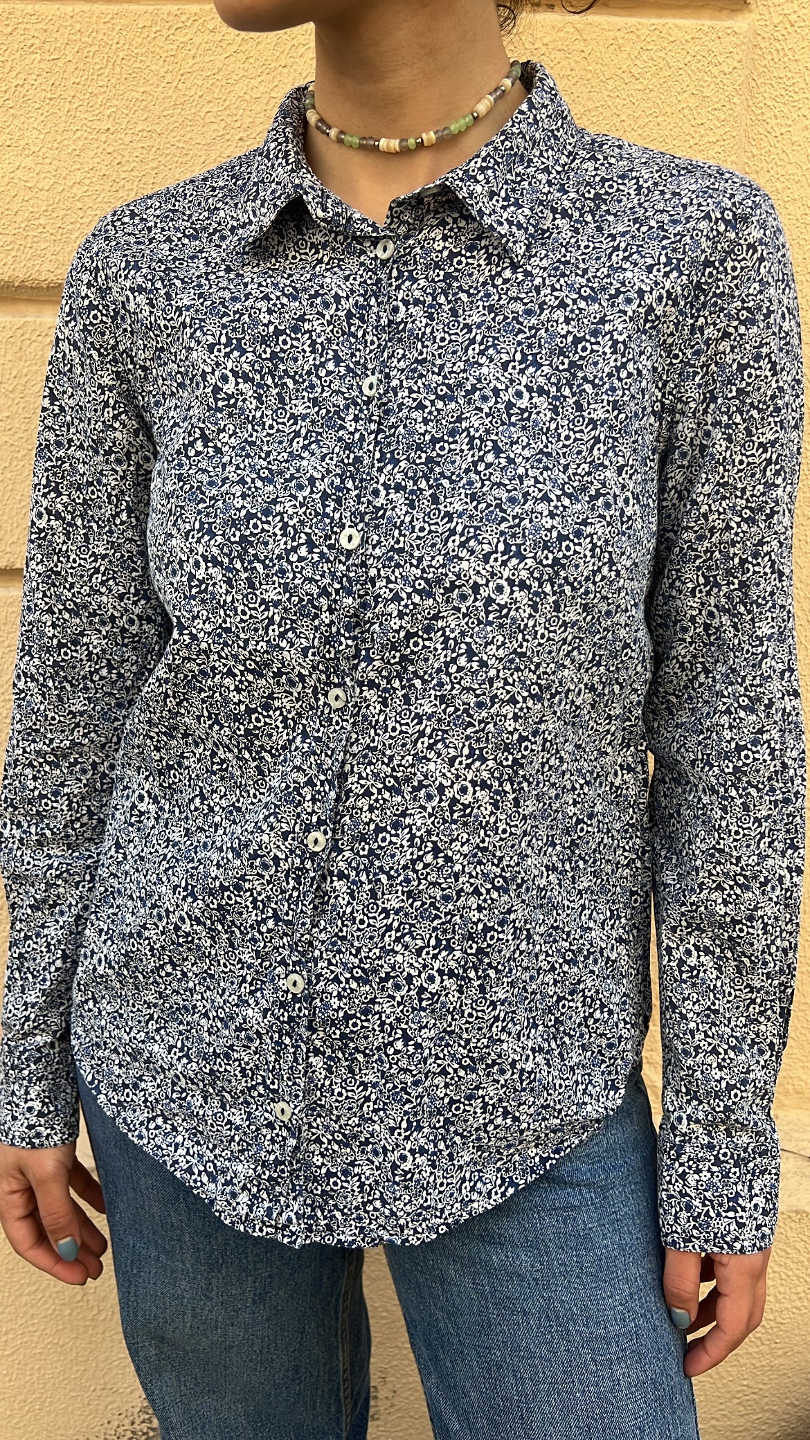 Dark Blue Ditsy Floral Shirt