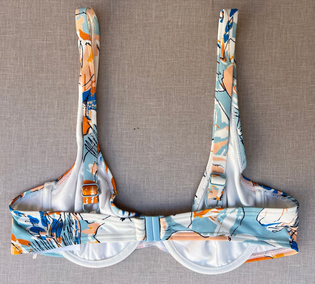 Abstract Print Underwire Bikini Top
