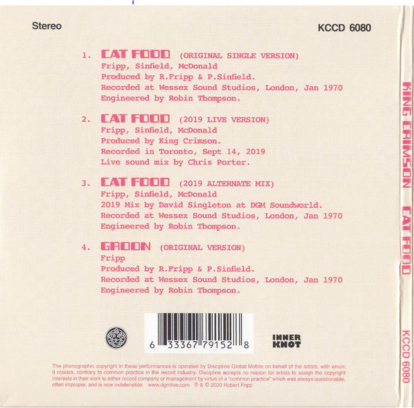 King Crimson - Cat Food / Groon